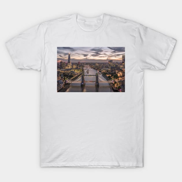 London River Thames Dusk T-Shirt by OctoVision